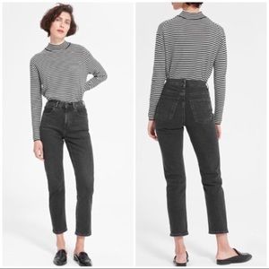 Everlane High Waist Straight Jean Wash Black